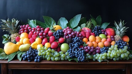 Colorful array of fresh fruits