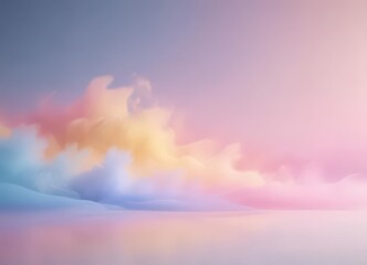 Naklejka premium Soothing pastel texture, blurred pink, blue, yellow hues, dreamy feel, art, gradient, blue