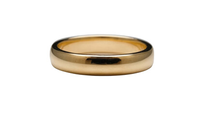 Gold Engagement or Wedding Ring isolated on transparent background,  