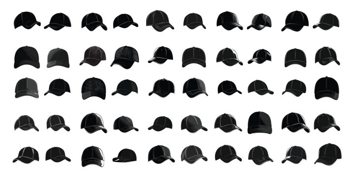 Set of collection hat Isolated vector illustration editable