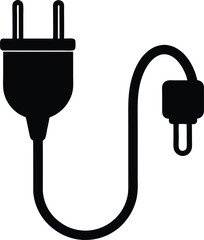 vector electric plug and cord on white background  