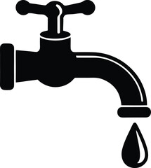 vector faucet dripping water on white background   