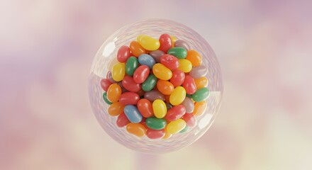 Colorful jelly beans in a bowl