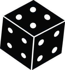 vector game dice showing number six on white backgroud