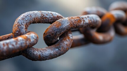 Fototapeta premium Rusted chain links close-up