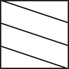 Design featuring three diagonal parallel lines forming geometric partitions across the square layout.