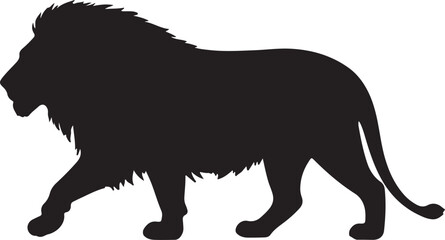 African Lion Silhouette Vector Illustration