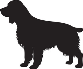 Field Spaniel Silhouette Vector Illustration