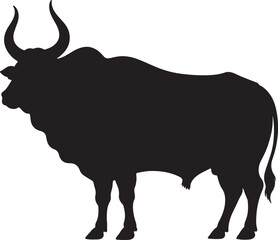 Gaur Silhouette Vector Illustration