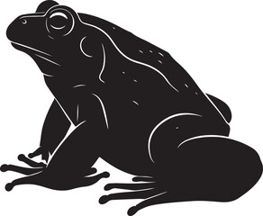 Indian Bullfrog Silhouette Vector Illustration