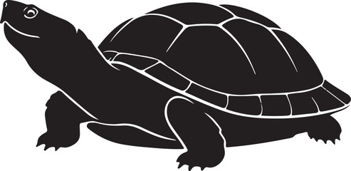 Kasai River Turtle Silhouette Vector Illustration