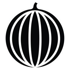 Silhouette of Onion – Black Vector Icon Isolated on White Background