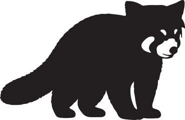 Nepalese Red Panda Silhouette Vector Illustration