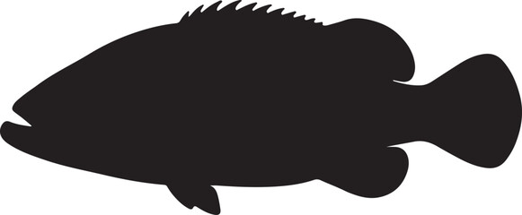 Queensland Grouper Silhouette Vector Illustration