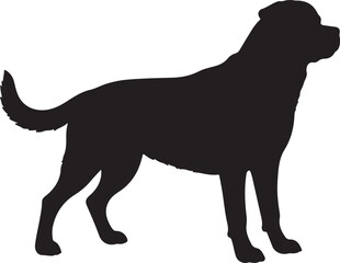 Rottweiler Dog Silhouette Vector Illustration