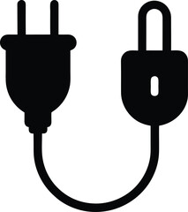 vector plug and socket connected on white backgroud.eps