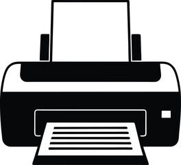 vector printer with printed page on white backgroud.eps