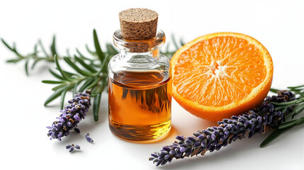 A glass bottle with essential oil is closed with1