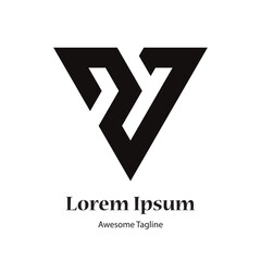 zv o zy letter black logo design icon