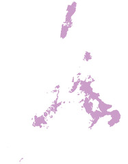 長崎県　地図　紫　イラスト