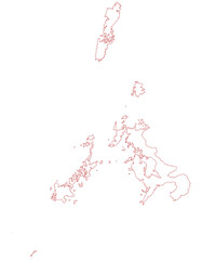 長崎県　地図　白　イラスト