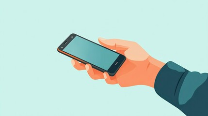 Hand Holding a Smartphone with Touchscreen Interaction