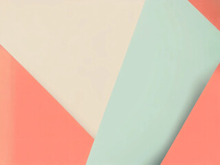 Modern Abstract Background with Pastel Geometric Shapes in Coral Pink, Mint Green, and Beige