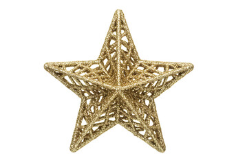 Fototapeta premium Gold Christmas Star Ornament Decoration Cut Out Transparent Png