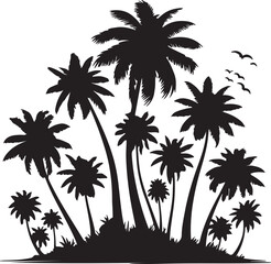 Fototapeta premium Palm Tree under Blue Sky vector, illustration