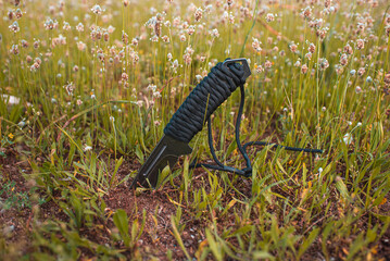 tactical knife at field