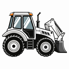 tractor isolated on white