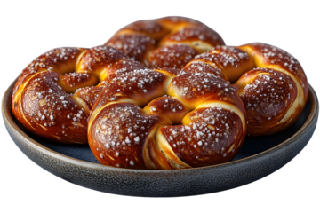 Delicious Baked Pretzels with Salt on a Plate