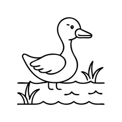 duck on a pond icon, duck on a pond vector illustration-simple illustration of duck on a pond, perfect for duck on a pond logos and icons