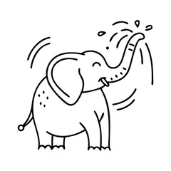 elephant spraying water icon, elephant spraying water vector illustration-simple illustration of elephant spraying water, perfect for elephant spraying water logos and icons