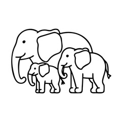 elephant family icon, elephant family vector illustration-simple illustration of elephant family, perfect for elephant family logos and icons