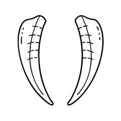 elephant tusks icon, elephant tusks vector illustration-simple illustration of elephant tusks, perfect for elephant tusks logos and icons