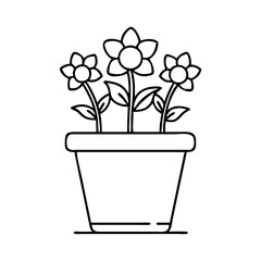 flower pot icon, flower pot vector illustration-simple illustration of flower pot, perfect for flower pot logos and icons
