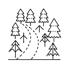 forest trail icon, forest trail vector illustration-simple illustration of forest trail, perfect for forest trail logos and icons