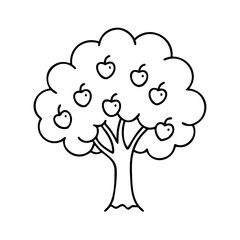 fruit tree icon, fruit tree vector illustration-simple illustration of fruit tree, perfect for fruit tree logos and icons