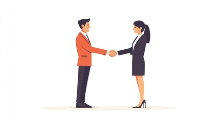 Fototapeta premium Business handshake between two professionals in formal attire symbolizing agreement and partne