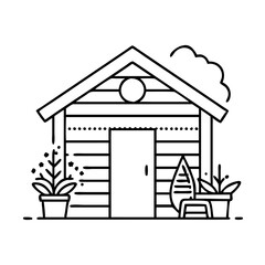 garden shed icon, garden shed vector illustration-simple illustration of garden shed, perfect for garden shed logos and icons