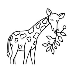 giraffe eating leaves icon, giraffe eating leaves vector illustration-simple illustration of giraffe eating leaves, perfect for giraffe eating leaves logos and icons