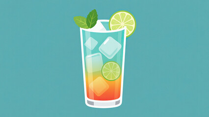 Gin and Tonic, Paloma cocktail PNG set bundle, solid color isolated background