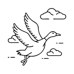goose flying south icon, goose flying south vector illustration-simple illustration of goose flying south, perfect for goose flying south logos and icons