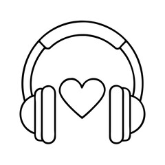 headphones and heart icon, headphones and heart vector illustration-simple illustration of headphones and heart, perfect for headphones and heart logos and icons