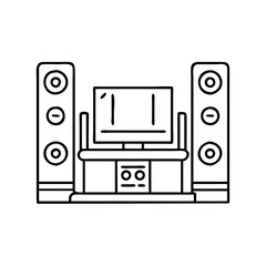 home theater system icon, home theater system vector illustration-simple illustration of home theater system, perfect for home theater system logos and icons