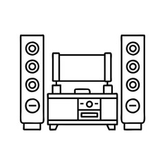 home theater system icon, home theater system vector illustration-simple illustration of home theater system, perfect for home theater system logos and icons