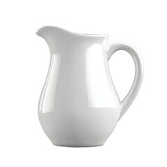 Elegant transparent milk jug isolated on a bright background showcasing its smooth design and functional form, Milk or cream jug isolated
