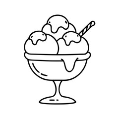 ice cream sundae icon, ice cream sundae vector illustration-simple illustration of ice cream sundae, perfect for ice cream sundae logos and icons