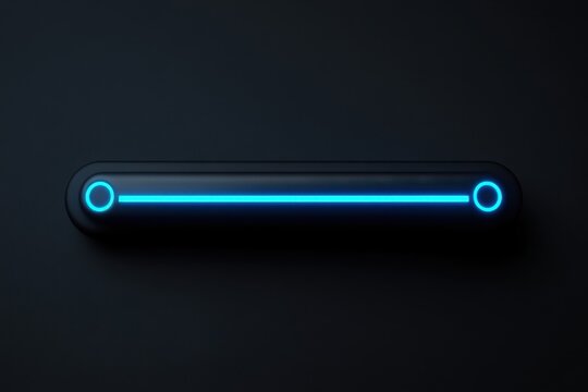 Retro loading bar displayed against a solid black background showcasing a sleek design, Retro loading bar isolated on a black background